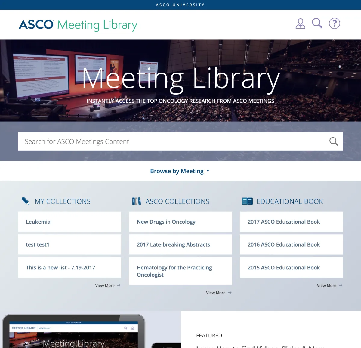 ASCO Meeting Library home page